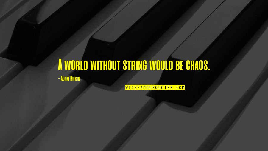 In A World Of Chaos Quotes By Adam Rifkin: A world without string would be chaos.