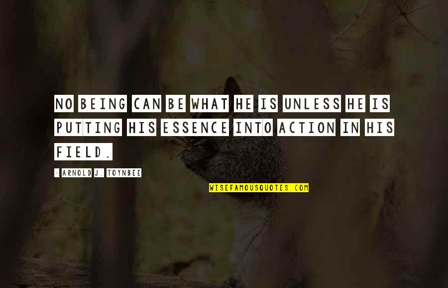 In Action Quotes By Arnold J. Toynbee: No being can be what he is unless