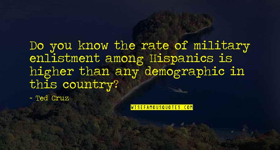 In Among Quotes By Ted Cruz: Do you know the rate of military enlistment