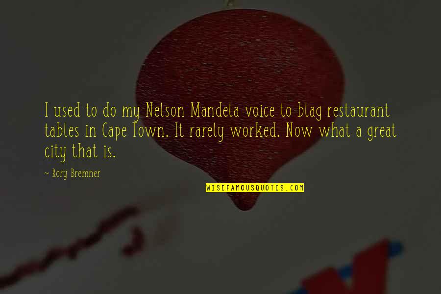 In Cape Quotes By Rory Bremner: I used to do my Nelson Mandela voice In Cape Quotes By Rory Bremner: I used to do my Nelson Mandela voice