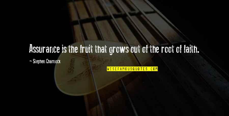 In Cold Blood Dewey Quotes By Stephen Charnock: Assurance is the fruit that grows out of In Cold Blood Dewey Quotes By Stephen Charnock: Assurance is the fruit that grows out of