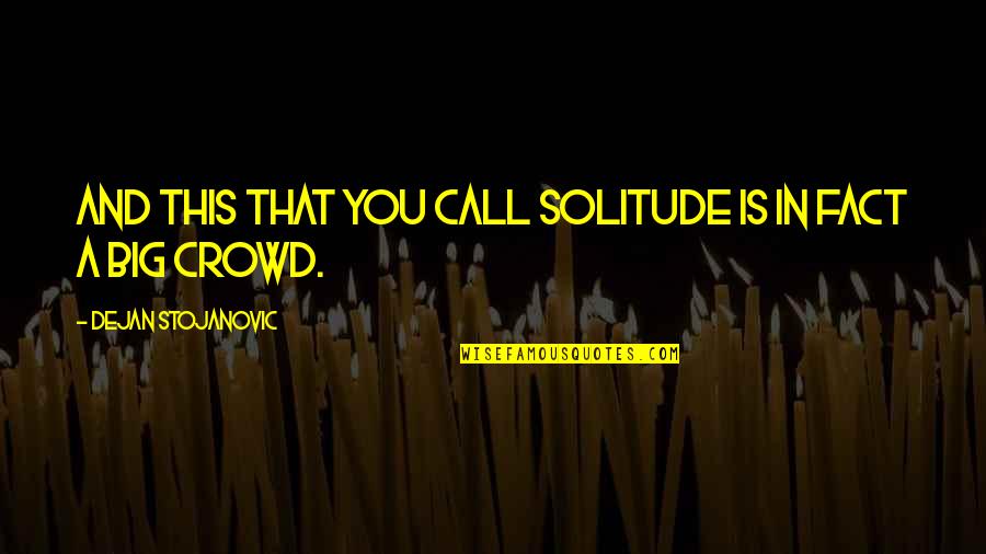 In Crowd Quotes By Dejan Stojanovic: And this that you call solitude is in