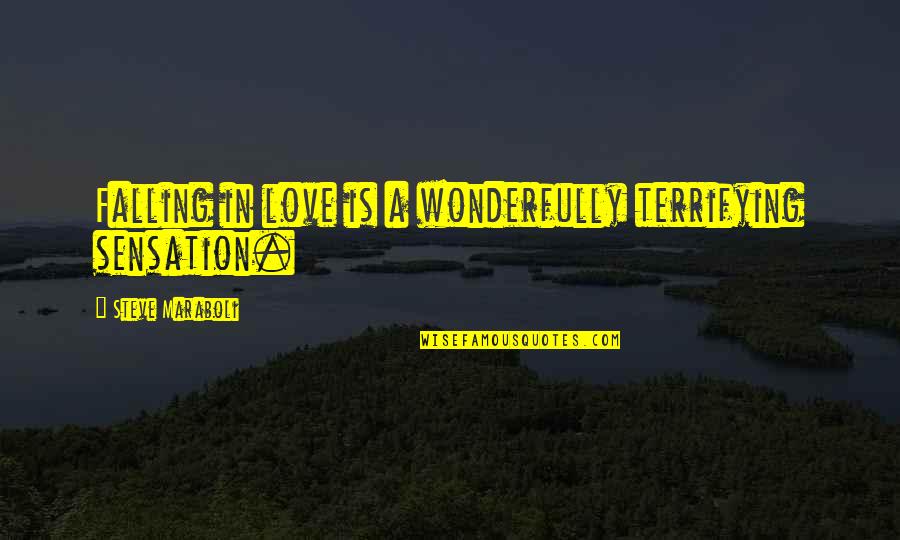 In Falling Quotes By Steve Maraboli: Falling in love is a wonderfully terrifying sensation.