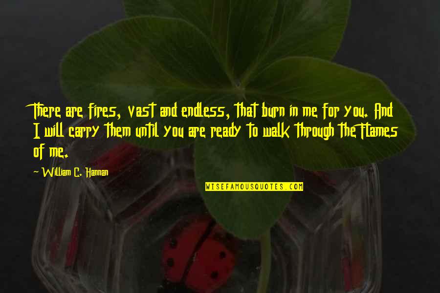 In Flames Quotes By William C. Hannan: There are fires, vast and endless, that burn