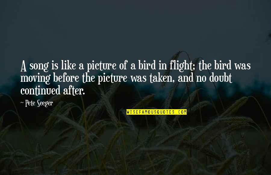 In Flight Quotes By Pete Seeger: A song is like a picture of a