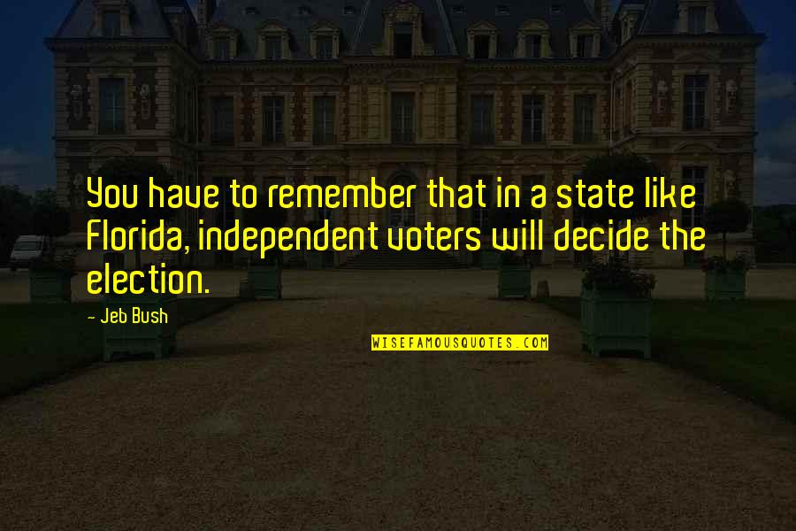 In Florida Quotes By Jeb Bush: You have to remember that in a state