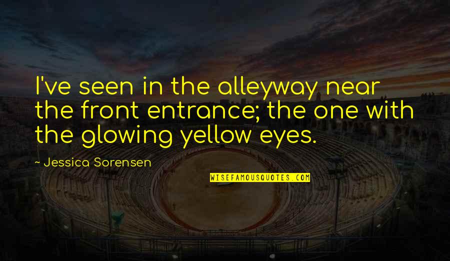 In Front Of My Eyes Quotes By Jessica Sorensen: I've seen in the alleyway near the front