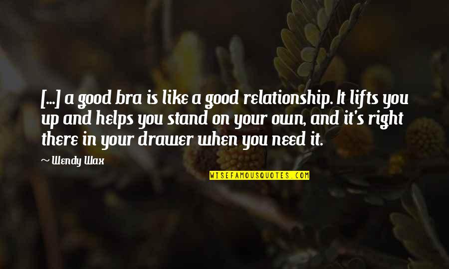 In Good Relationship Quotes By Wendy Wax: [...] a good bra is like a good