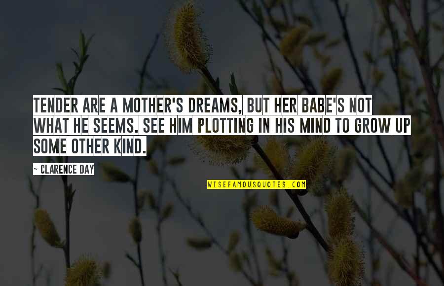 In Her Dreams Quotes By Clarence Day: Tender are a mother's dreams, But her babe's