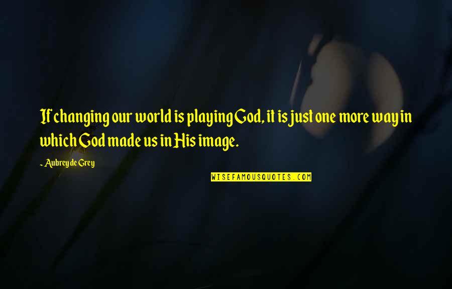 In His Image Quotes By Aubrey De Grey: If changing our world is playing God, it