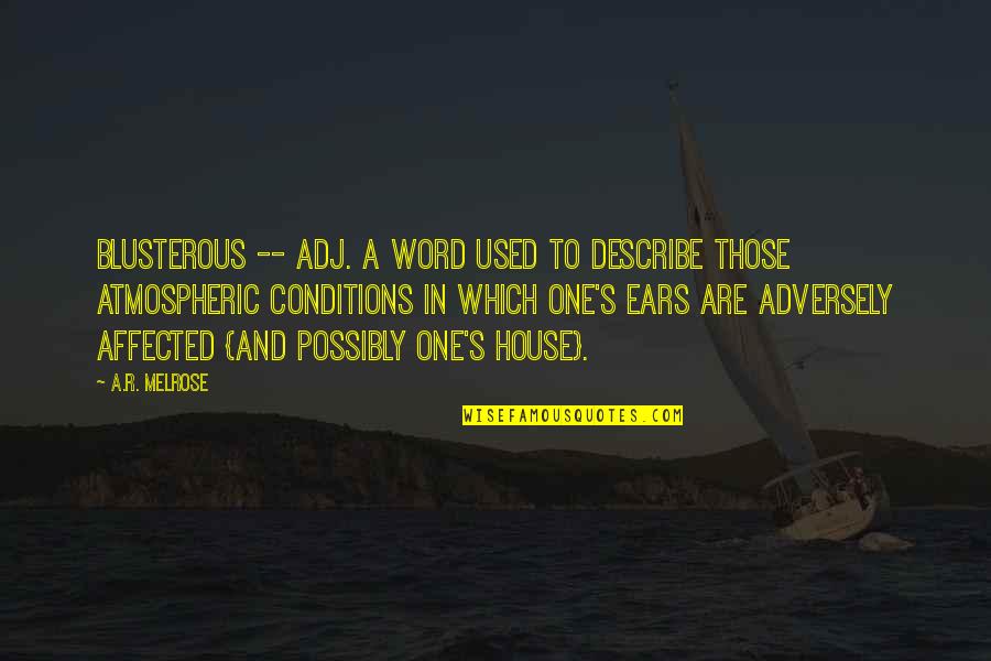 In House Quotes By A.R. Melrose: Blusterous -- adj. a word used to describe