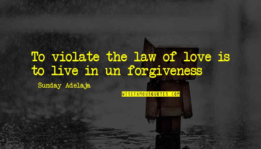 In Law Quotes By Sunday Adelaja: To violate the law of love is to In Law Quotes By Sunday Adelaja: To violate the law of love is to