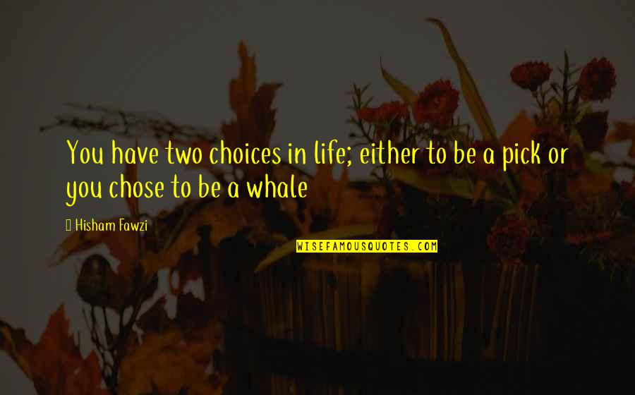 In Life You Have Choices Quotes By Hisham Fawzi: You have two choices in life; either to