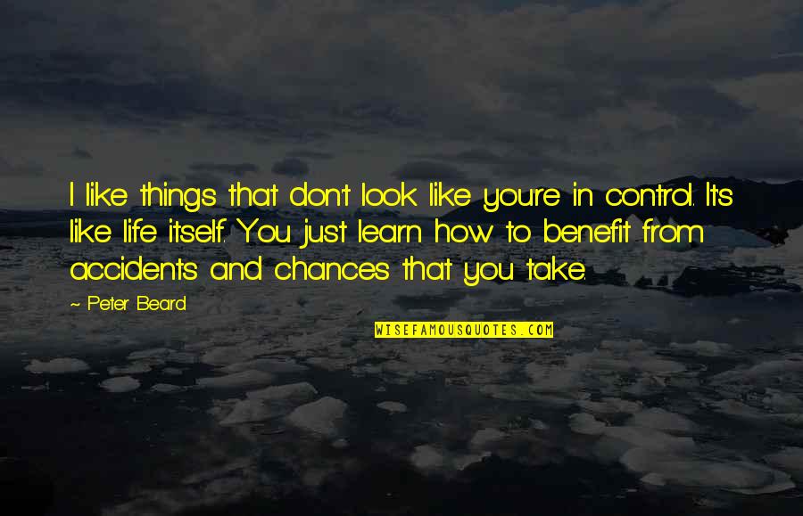 In Life You Learn Quotes By Peter Beard: I like things that don't look like you're In Life You Learn Quotes By Peter Beard: I like things that don't look like you're