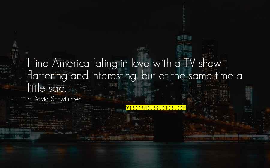 In Love And Sad Quotes By David Schwimmer: I find America falling in love with a