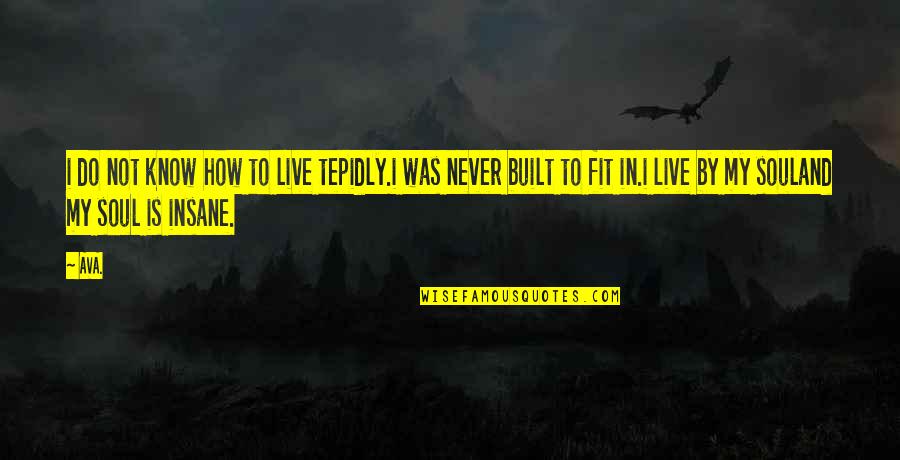 In Love Quotes By AVA.: i do not know how to live tepidly.i