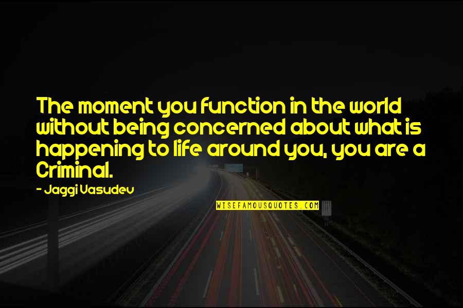 In Love With A Criminal Quotes By Jaggi Vasudev: The moment you function in the world without