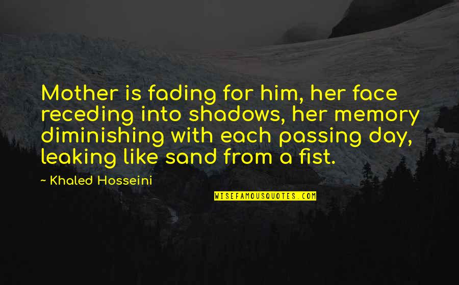 In Memory Of A Mother Quotes By Khaled Hosseini: Mother is fading for him, her face receding