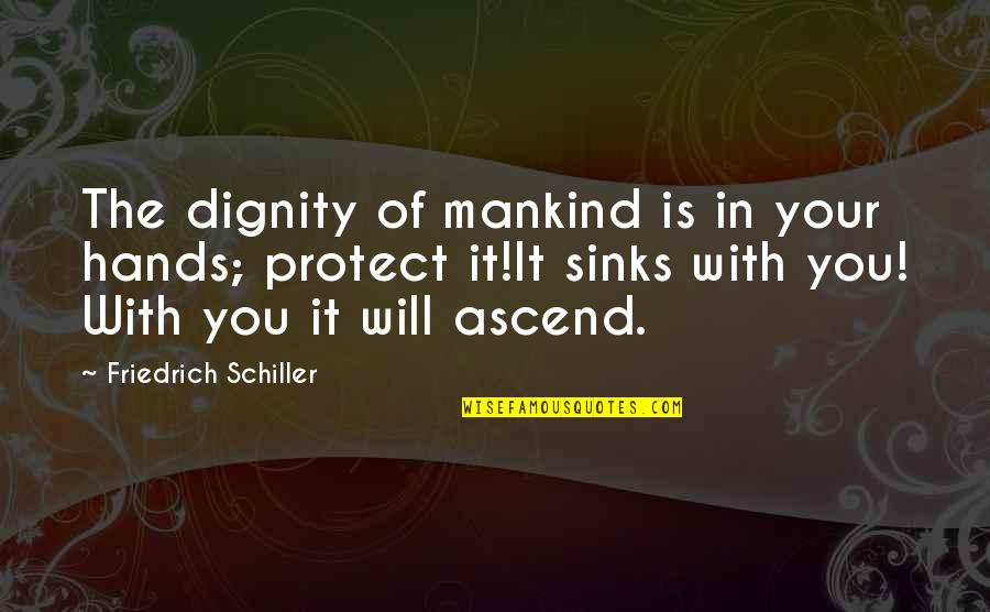 In Memory Of Friendship Quotes By Friedrich Schiller: The dignity of mankind is in your hands;