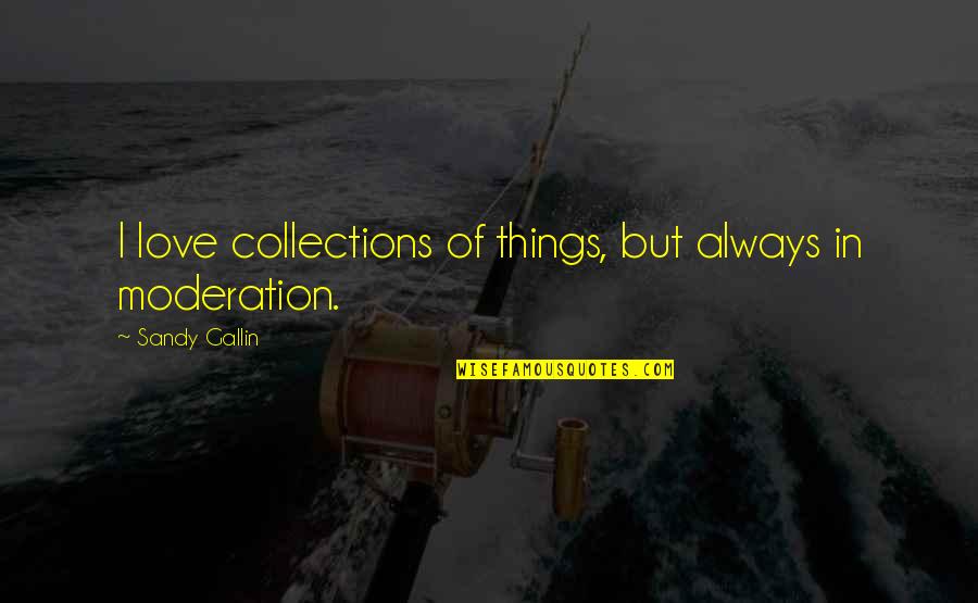 In Moderation Quotes By Sandy Gallin: I love collections of things, but always in