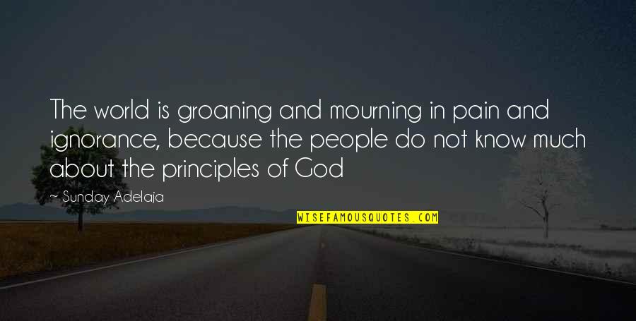 In Mourning Quotes By Sunday Adelaja: The world is groaning and mourning in pain