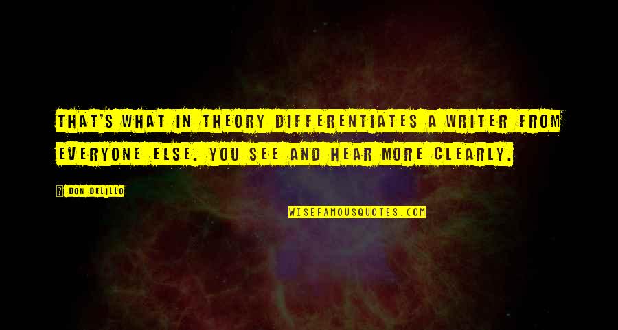 In Multiple Regression Quotes By Don DeLillo: That's what in theory differentiates a writer from In Multiple Regression Quotes By Don DeLillo: That's what in theory differentiates a writer from