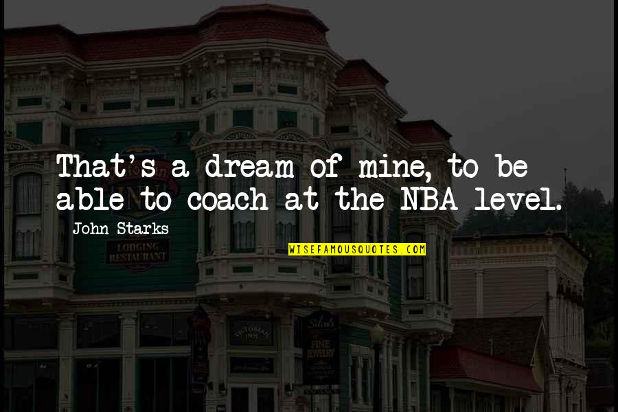 In My Dream You Are Mine Quotes By John Starks: That's a dream of mine, to be able