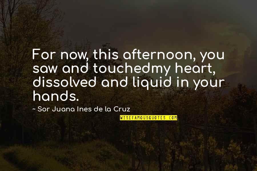 In My Hands Quotes By Sor Juana Ines De La Cruz: For now, this afternoon, you saw and touchedmy