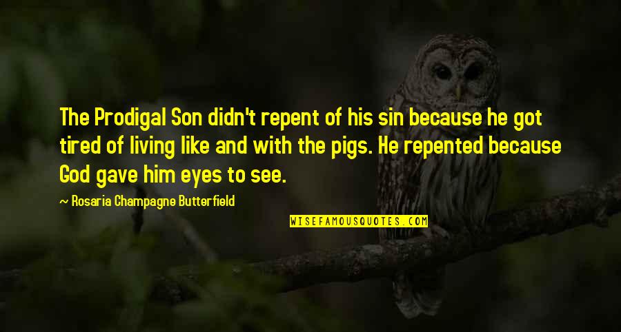 In My Son's Eyes Quotes By Rosaria Champagne Butterfield: The Prodigal Son didn't repent of his sin