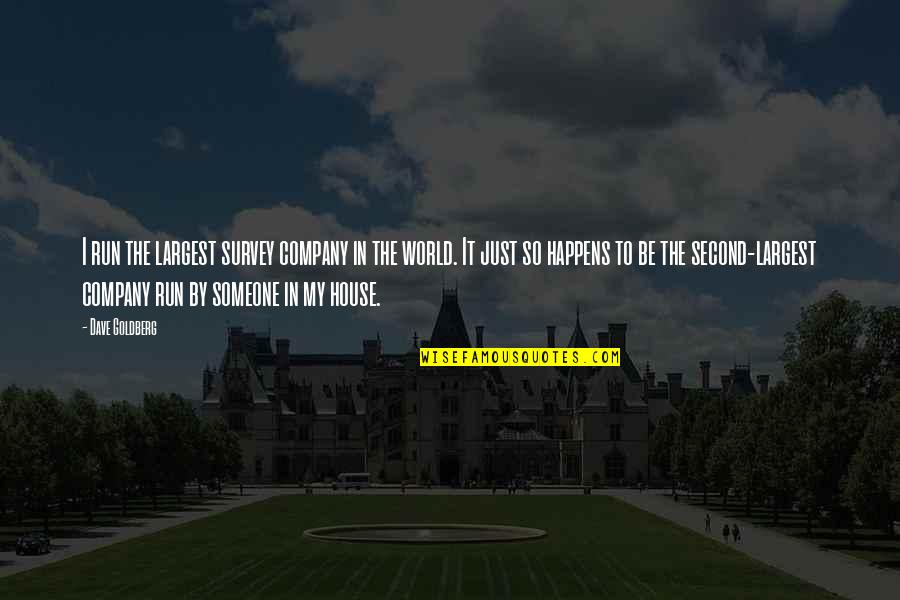 In My World Quotes By Dave Goldberg: I run the largest survey company in the In My World Quotes By Dave Goldberg: I run the largest survey company in the