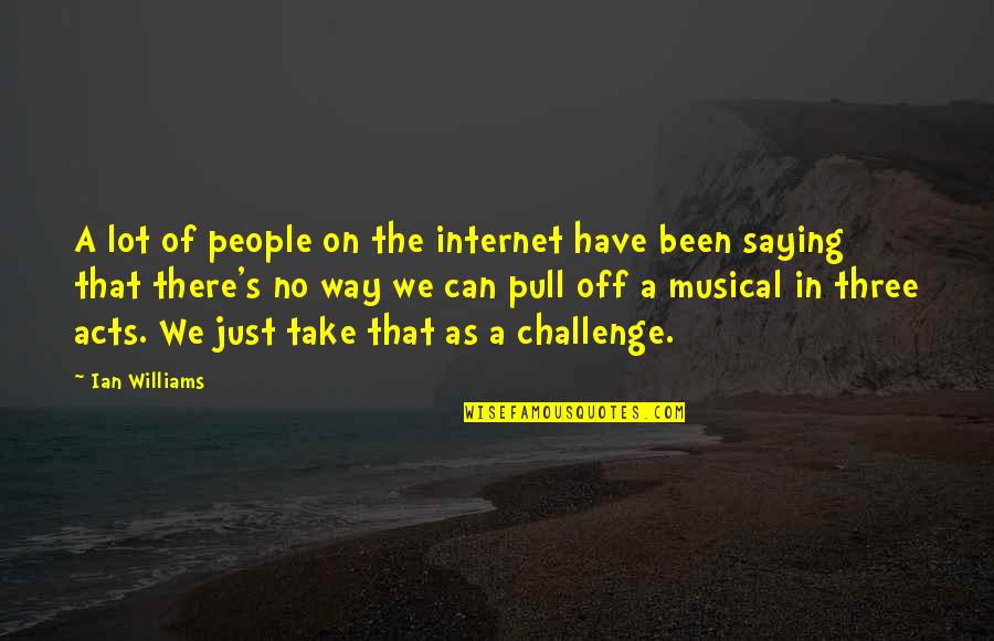 In No Way Quotes By Ian Williams: A lot of people on the internet have