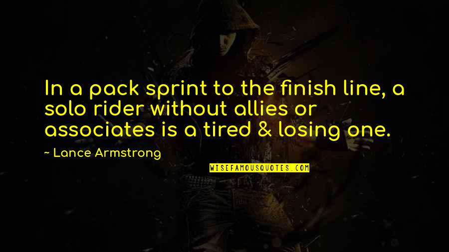In One Line Quotes By Lance Armstrong: In a pack sprint to the finish line,