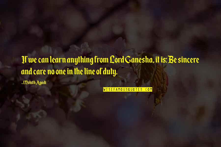 In One Line Quotes By Mohith Agadi: If we can learn anything from Lord Ganesha,