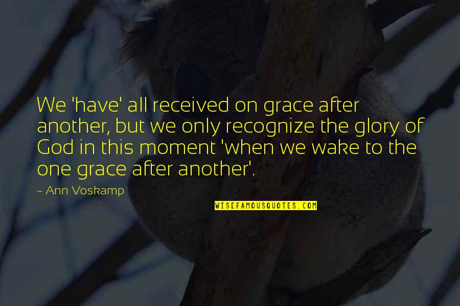 In One Moment Quotes By Ann Voskamp: We 'have' all received on grace after another,