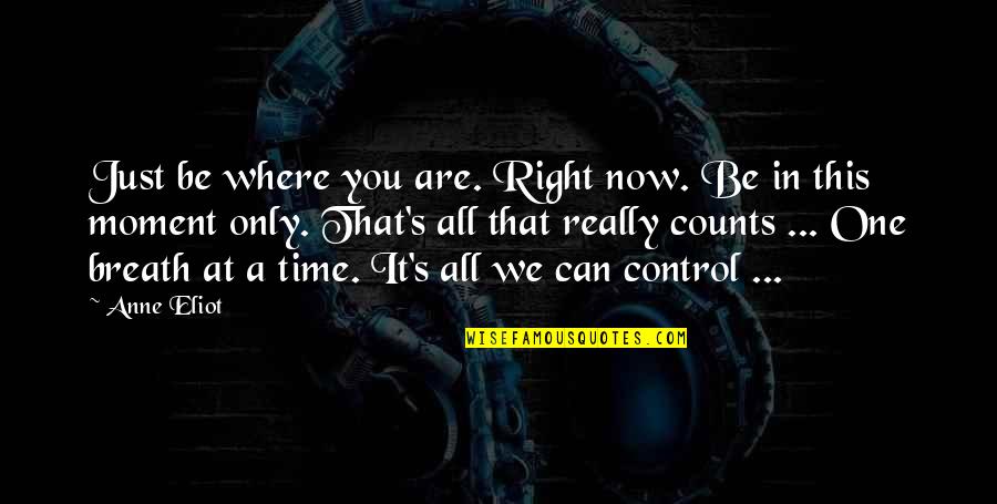 In One Moment Quotes By Anne Eliot: Just be where you are. Right now. Be