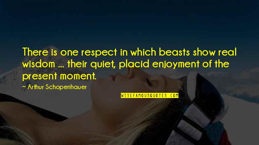 In One Moment Quotes By Arthur Schopenhauer: There is one respect in which beasts show