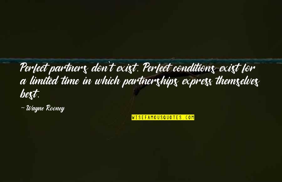 In Perfect Time Quotes By Wayne Rooney: Perfect partners don't exist. Perfect conditions exist for