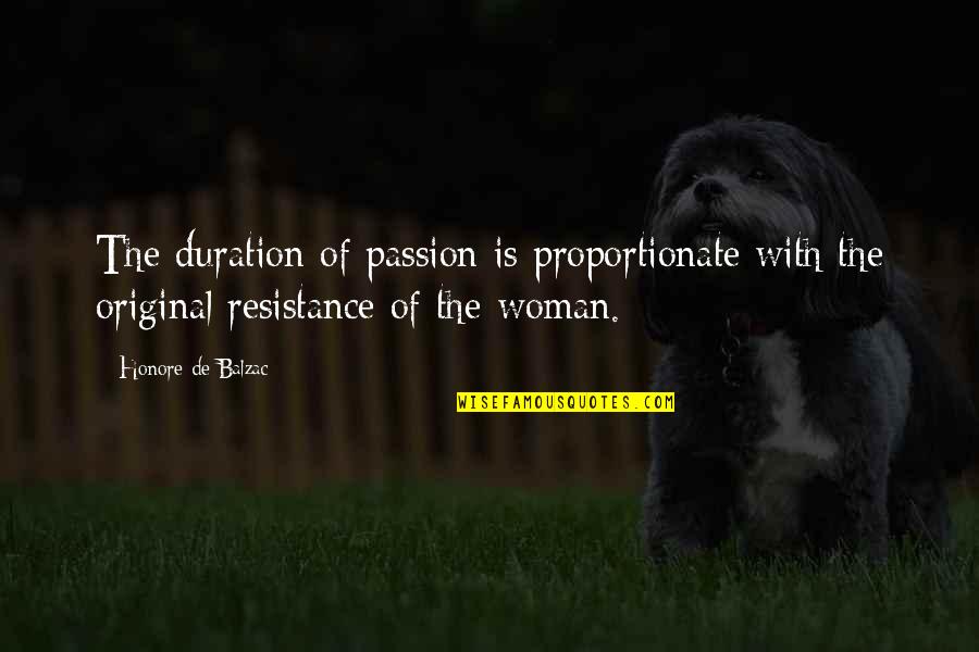 In Proportionate Quotes By Honore De Balzac: The duration of passion is proportionate with the