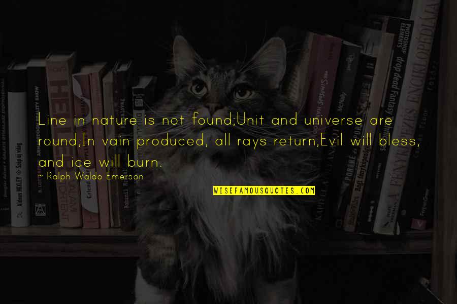 In Return Quotes By Ralph Waldo Emerson: Line in nature is not found;Unit and universe