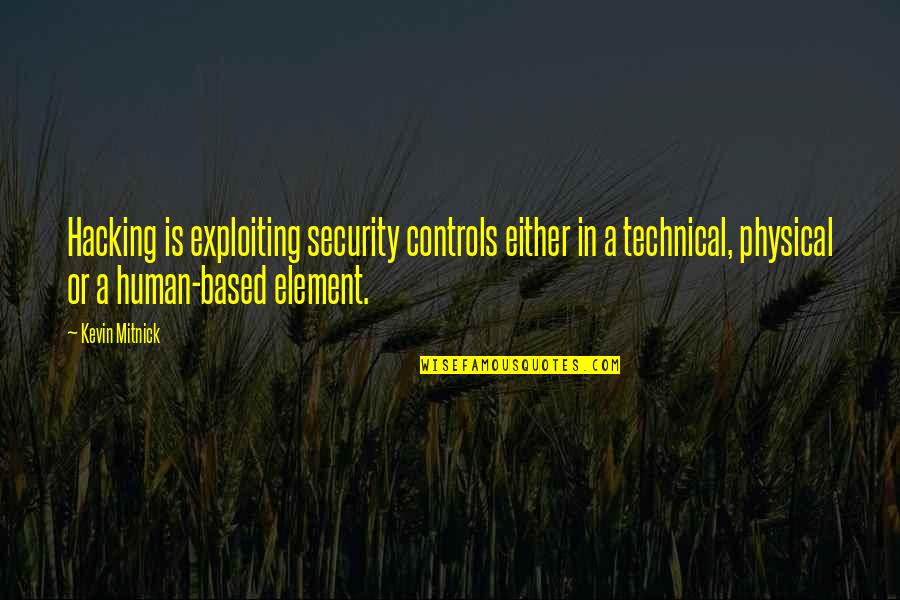 In Security Quotes By Kevin Mitnick: Hacking is exploiting security controls either in a