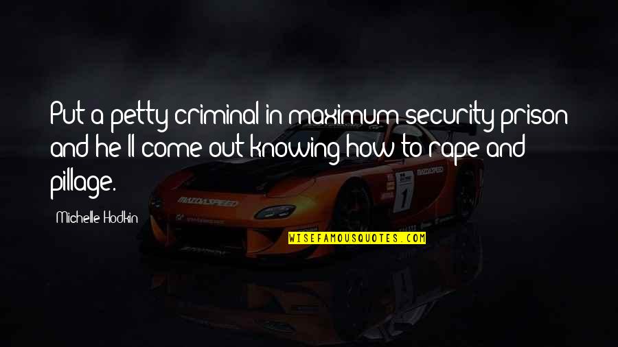In Security Quotes By Michelle Hodkin: Put a petty criminal in maximum security prison