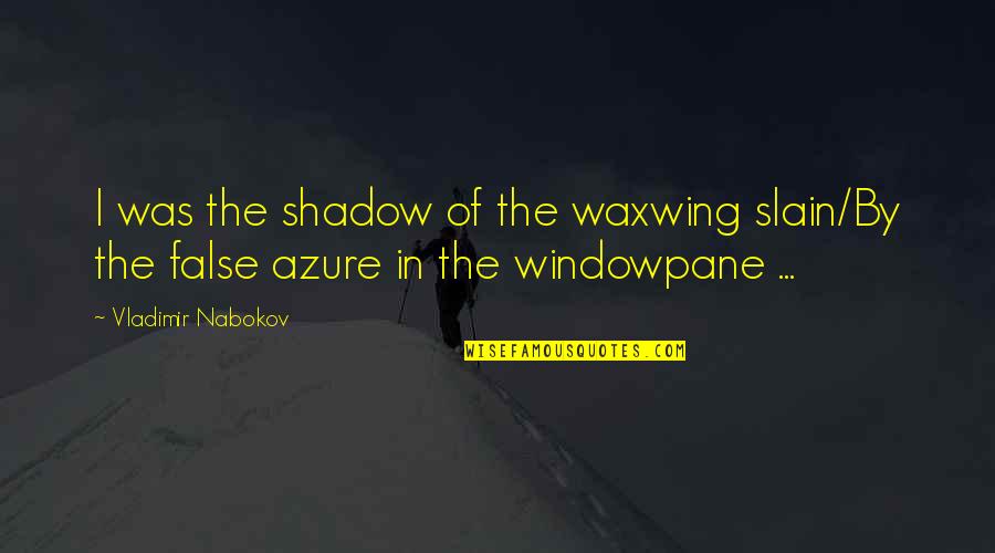 In Slang About Life Quotes By Vladimir Nabokov: I was the shadow of the waxwing slain/By
