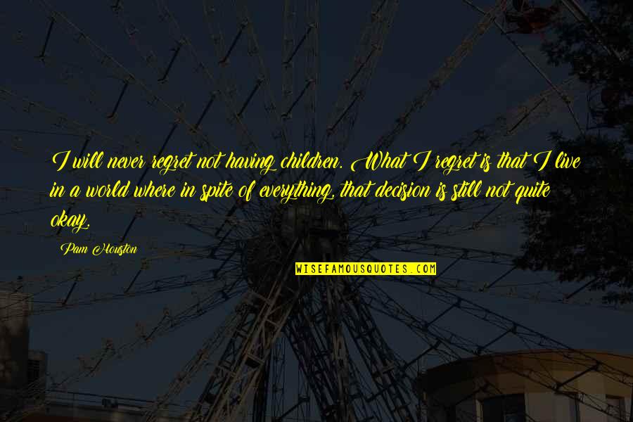 In Spite Of Everything Quotes By Pam Houston: I will never regret not having children. What