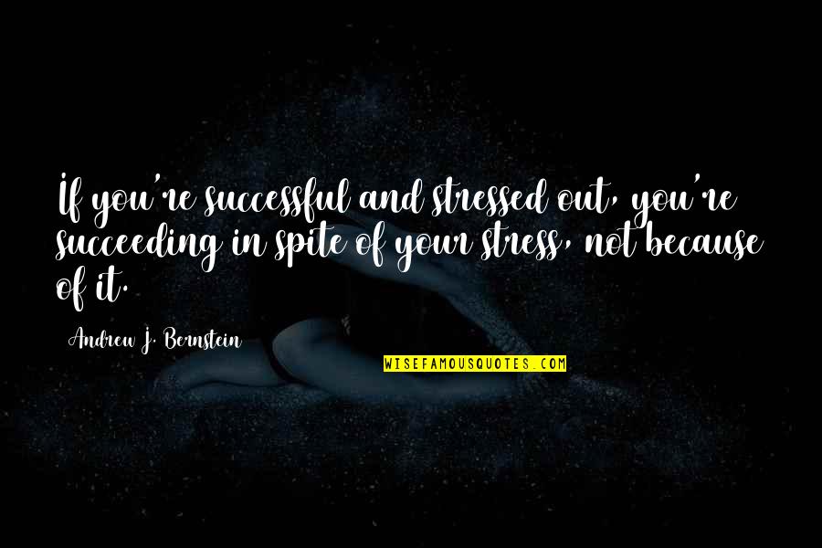 In Spite Of You Quotes By Andrew J. Bernstein: If you're successful and stressed out, you're succeeding