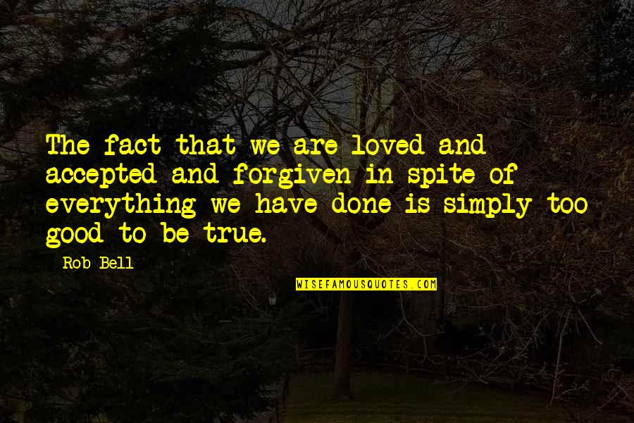 In Spite Quotes By Rob Bell: The fact that we are loved and accepted