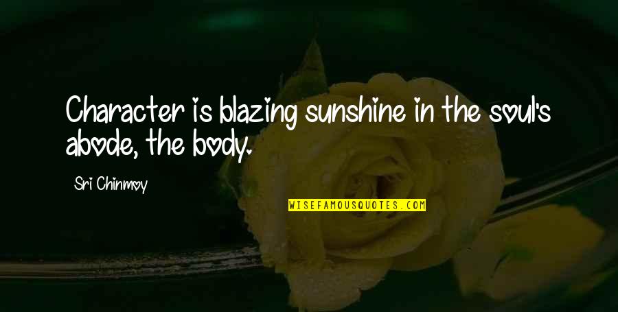 In Sunshine Quotes By Sri Chinmoy: Character is blazing sunshine in the soul's abode,