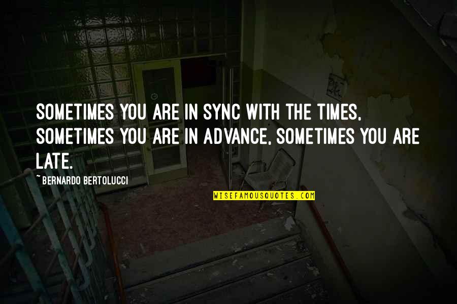 In Sync Quotes By Bernardo Bertolucci: Sometimes you are in sync with the times,