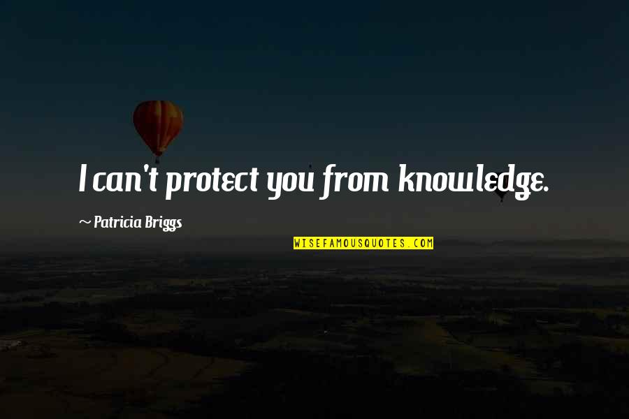 In The Beginning Relationship Quotes By Patricia Briggs: I can't protect you from knowledge.