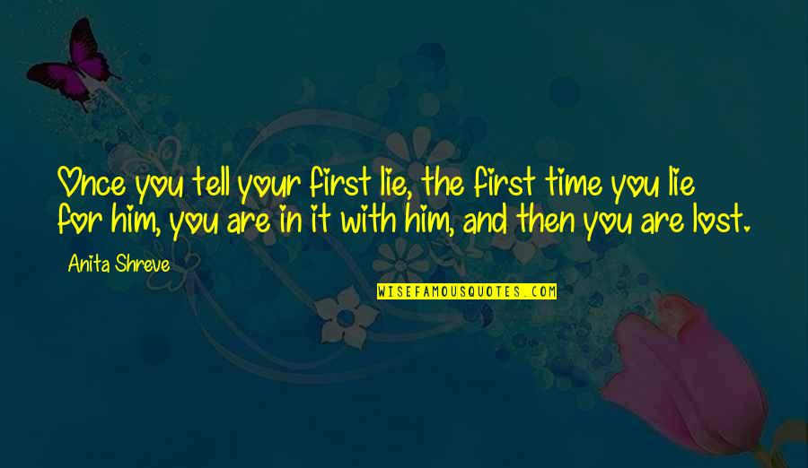 In The Blink Of An Eye Book Quotes By Anita Shreve: Once you tell your first lie, the first