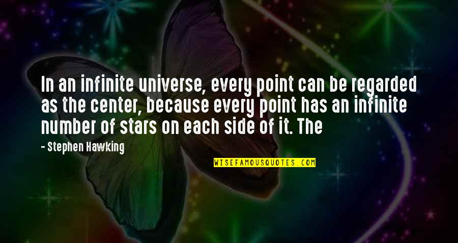 In The Center Quotes By Stephen Hawking: In an infinite universe, every point can be